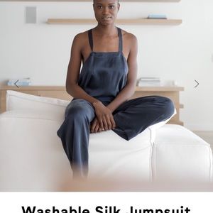 Lunya washable silk jumpsuit in white